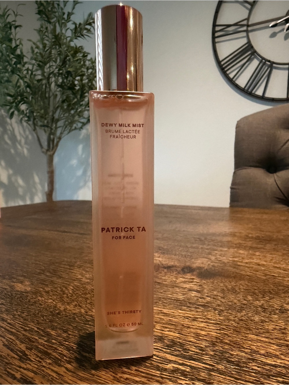Patrick Ta Dewy Milk Mist – Peach Pink Bottle